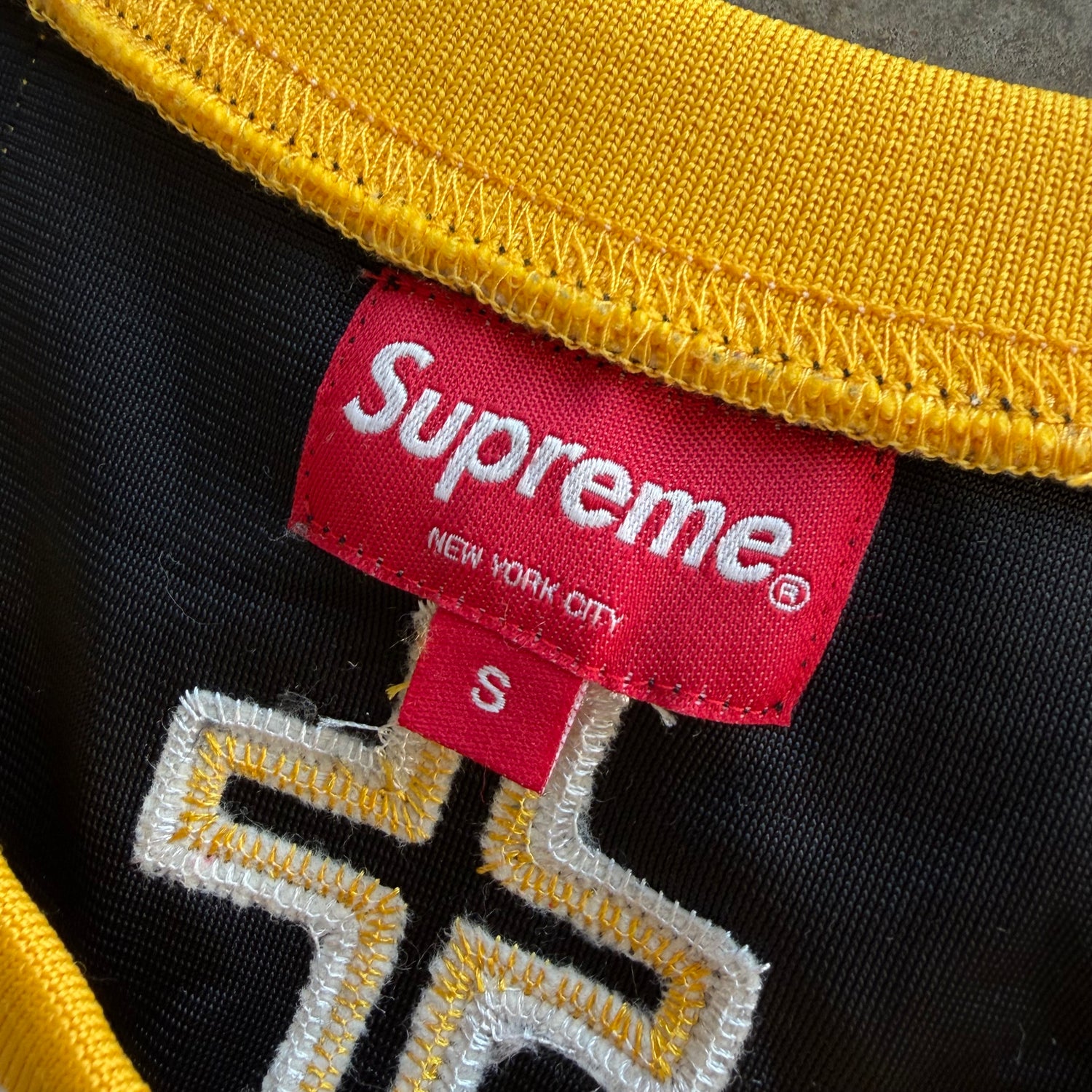 S St Supreme Black &amp; Gold Basketball Jersey