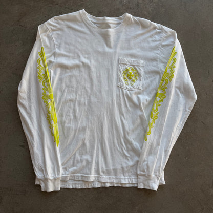 L Chrome Hearts Neon Eyechart L/S White