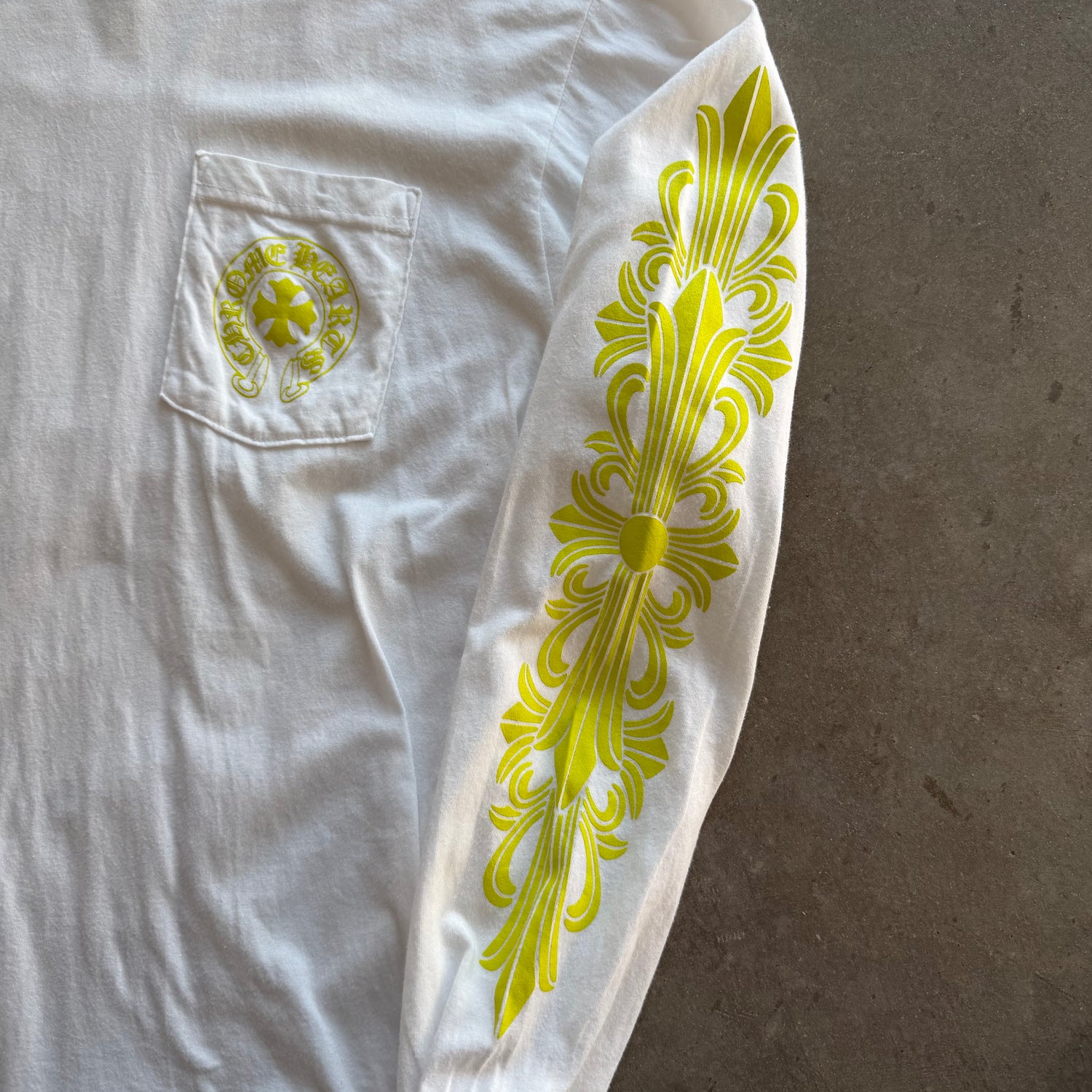 L Chrome Hearts Neon Eyechart L/S White