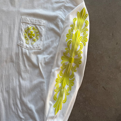 L Chrome Hearts Neon Eyechart L/S White