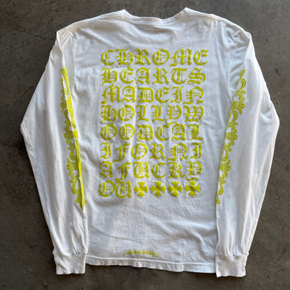 L Chrome Hearts Neon Eyechart L/S White