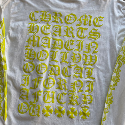 L Chrome Hearts Neon Eyechart L/S White