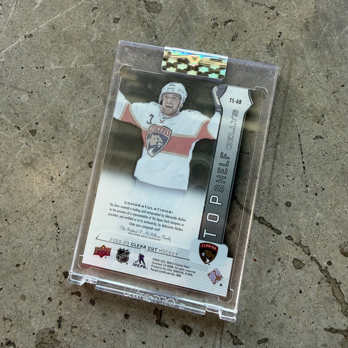 2022-23 Clear Cut Aleksander Barkov Top Shelf Cellys Auto TS-AB
