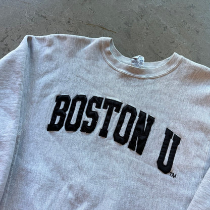 L Boston U Champion Reverse Weave Crewneck