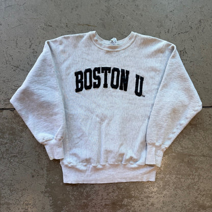 L Boston U Champion Reverse Weave Crewneck