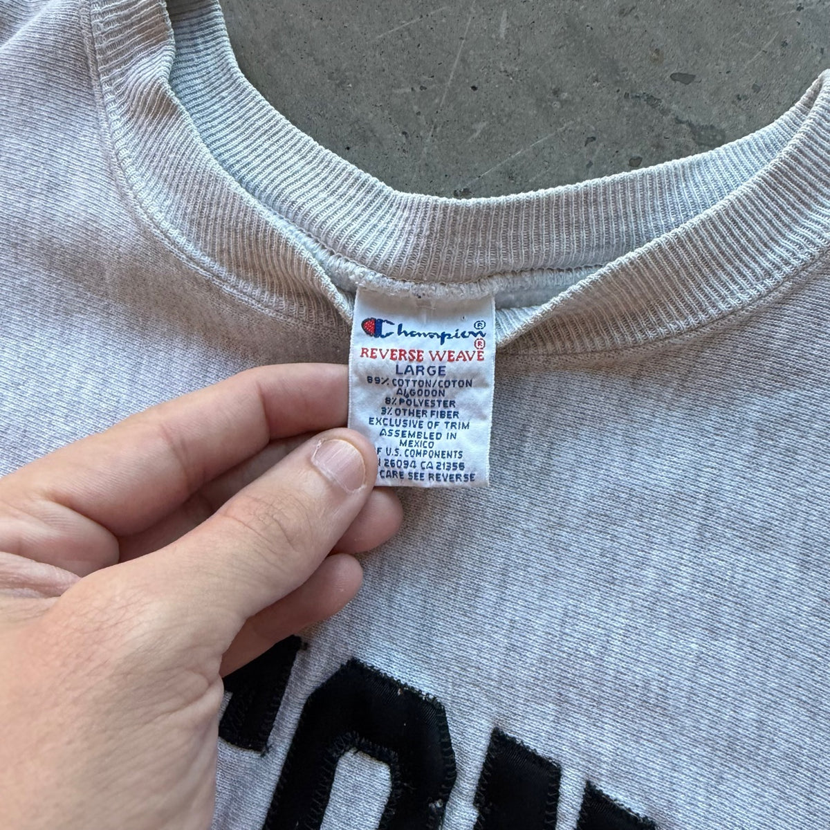 L Boston U Champion Reverse Weave Crewneck