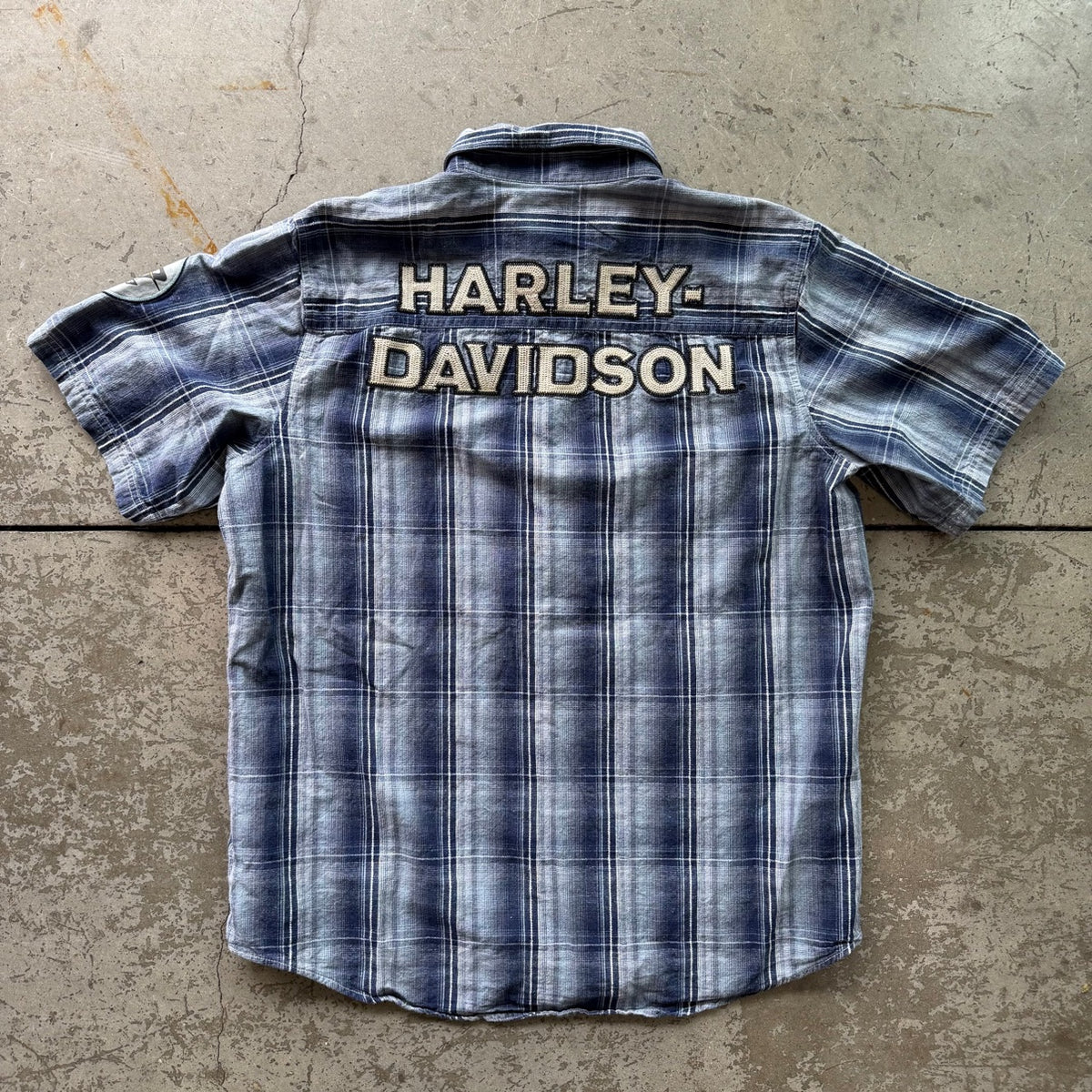 L Harley Davidson Plaid Button Up Shirt