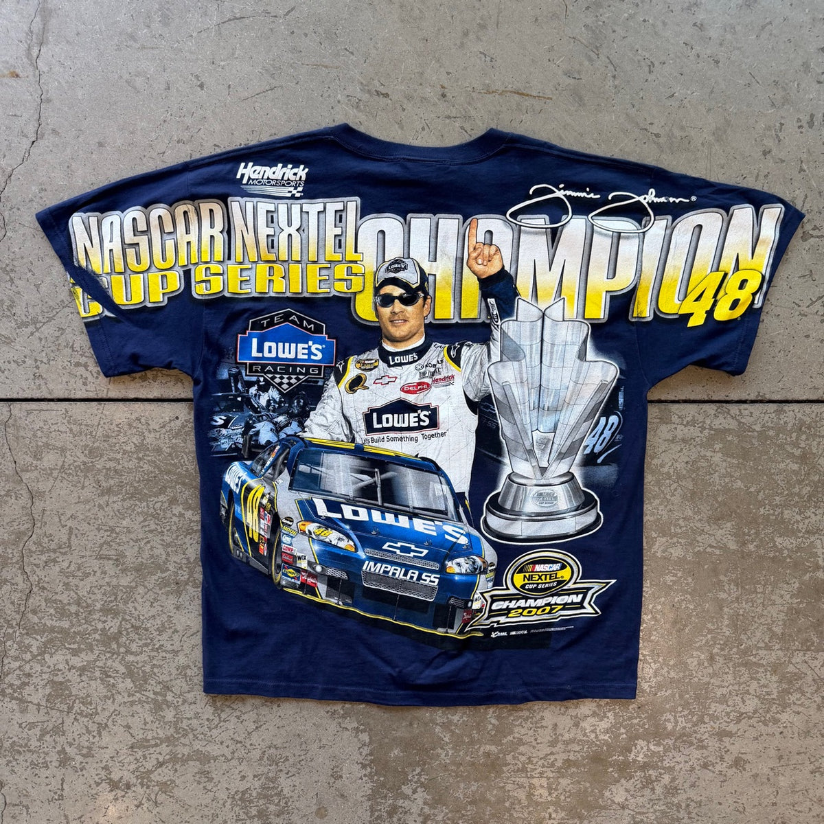L 2007 Jimmie Johnson Nextel Cup Champion AOP Tee