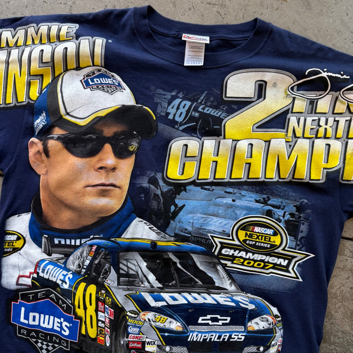 L 2007 Jimmie Johnson Nextel Cup Champion AOP Tee