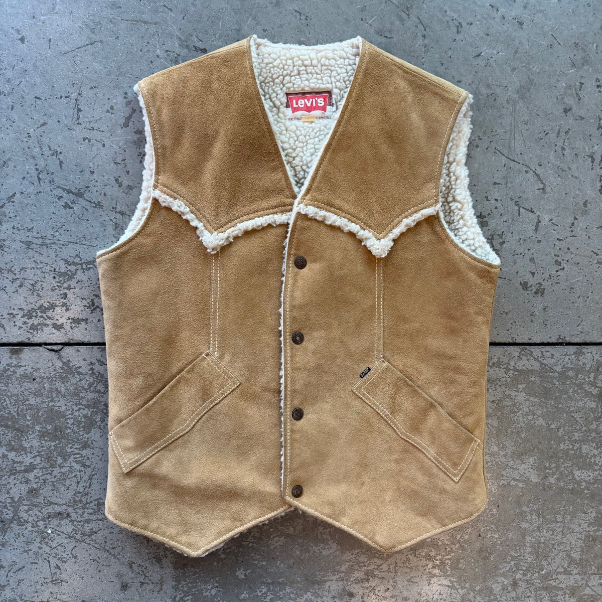 M Levis Suede Sherpa Vest